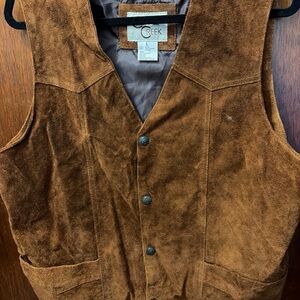 Men’s Brown Suede Button Vest
